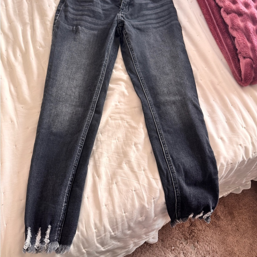 Women's Distressed Kancan Black Jeans